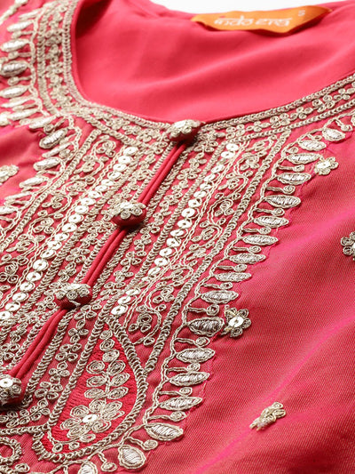 Indyancart IE Ethnic Motifs Embroidered Kurta with Trousers & Dupatta