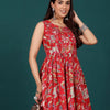 Dhiyona VA Women's Floral Printed Regular Thread Work Pure Cotton Kurta with Sharara