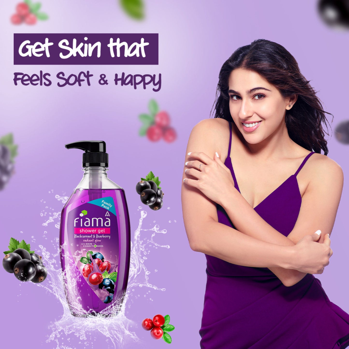 Fiama Shower Gel Blackcurrant & Bearberry Body Wash With Skin Conditioners For Radiant Glow