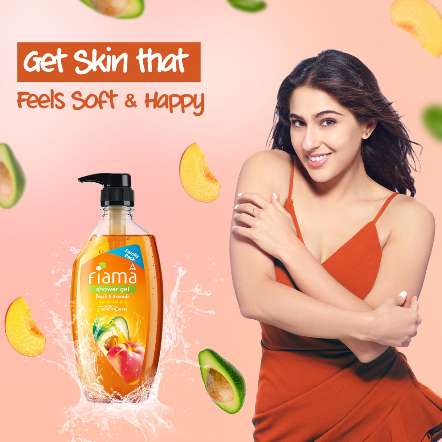 Fiama Shower Gel Peach & Avocado Body Wash For Soft Moisturised & Hydrating Skin