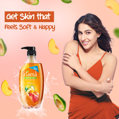 Fiama Shower Gel Peach & Avocado Body Wash For Soft Moisturised & Hydrating Skin