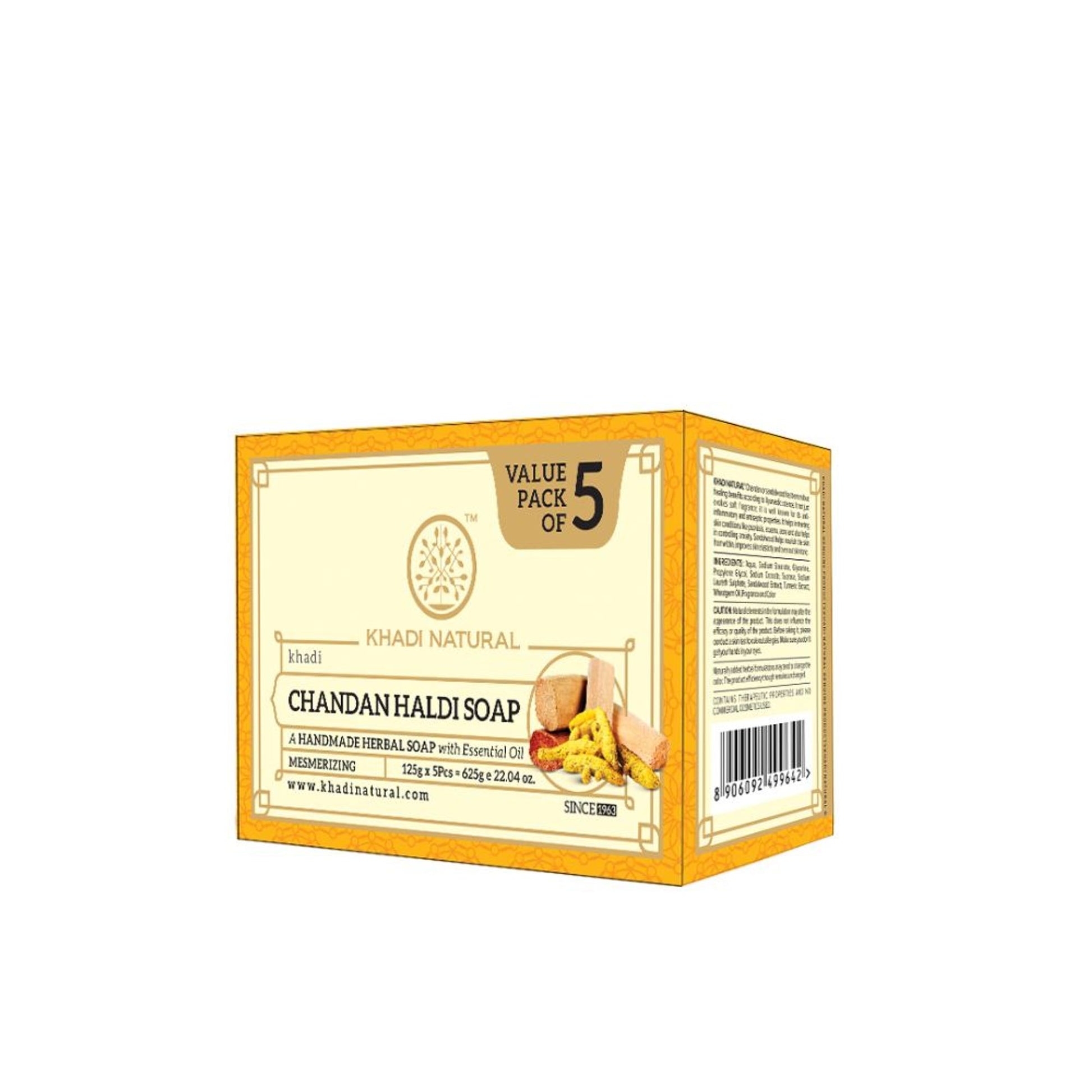 Khadi Natural Chandan Haldi Soap Pack of 5