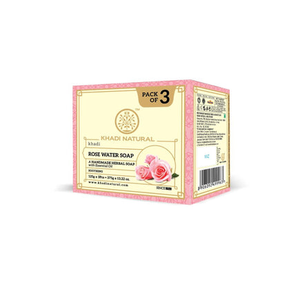 Khadi Natural Rose Water Soap Pack of 3