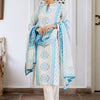 Indyancart IE Women Ethnic Motifs Printed Regular Sequinned Pure Cotton Kurta with Trousers & With Dupatta