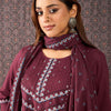 Indyancart IE Women Ethnic Motifs Printed Pure Cotton Kurta with Trousers & Dupatta