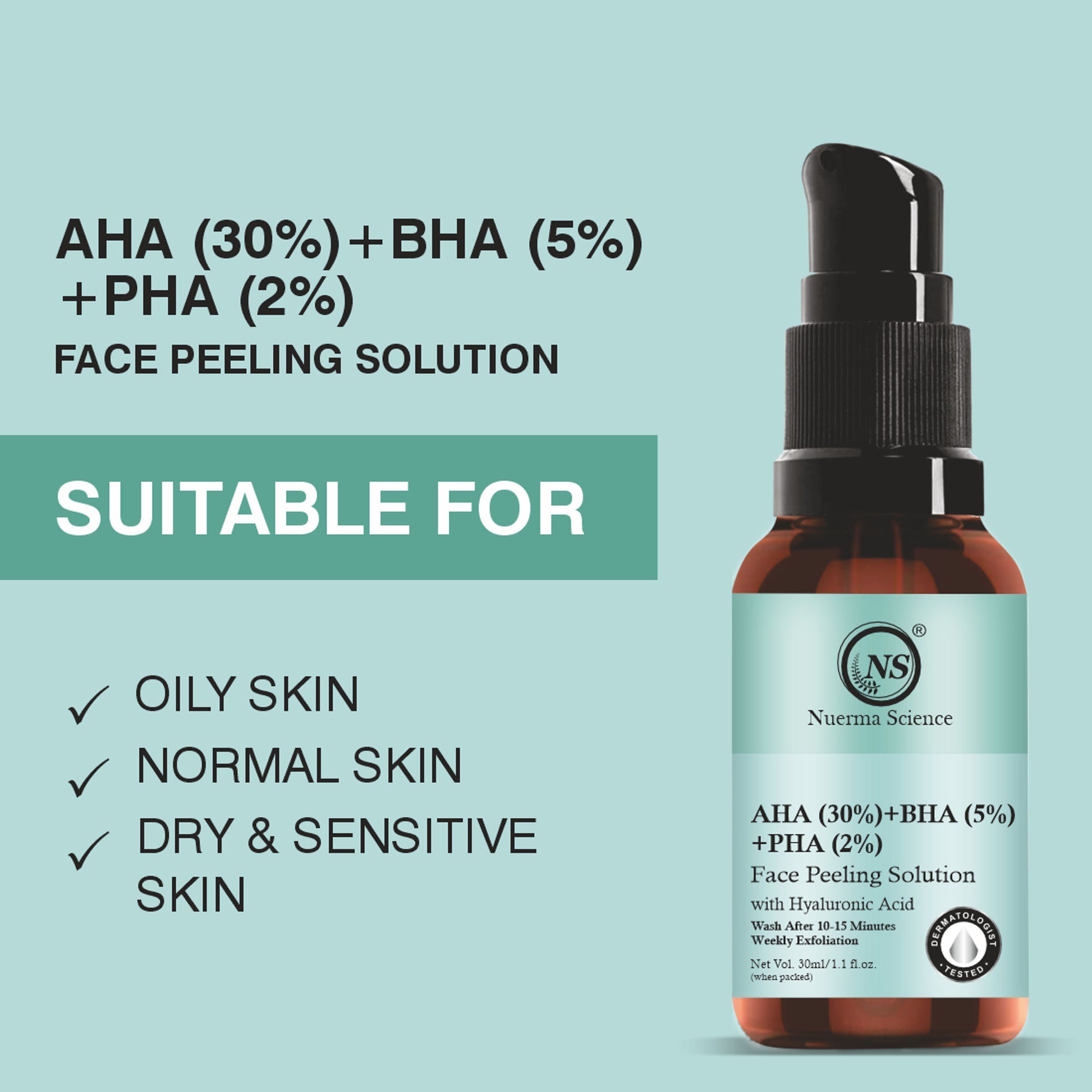 Nuerma Science AHA 30% + BHA 5% + PHA 2% Face Peeling Solution Serum