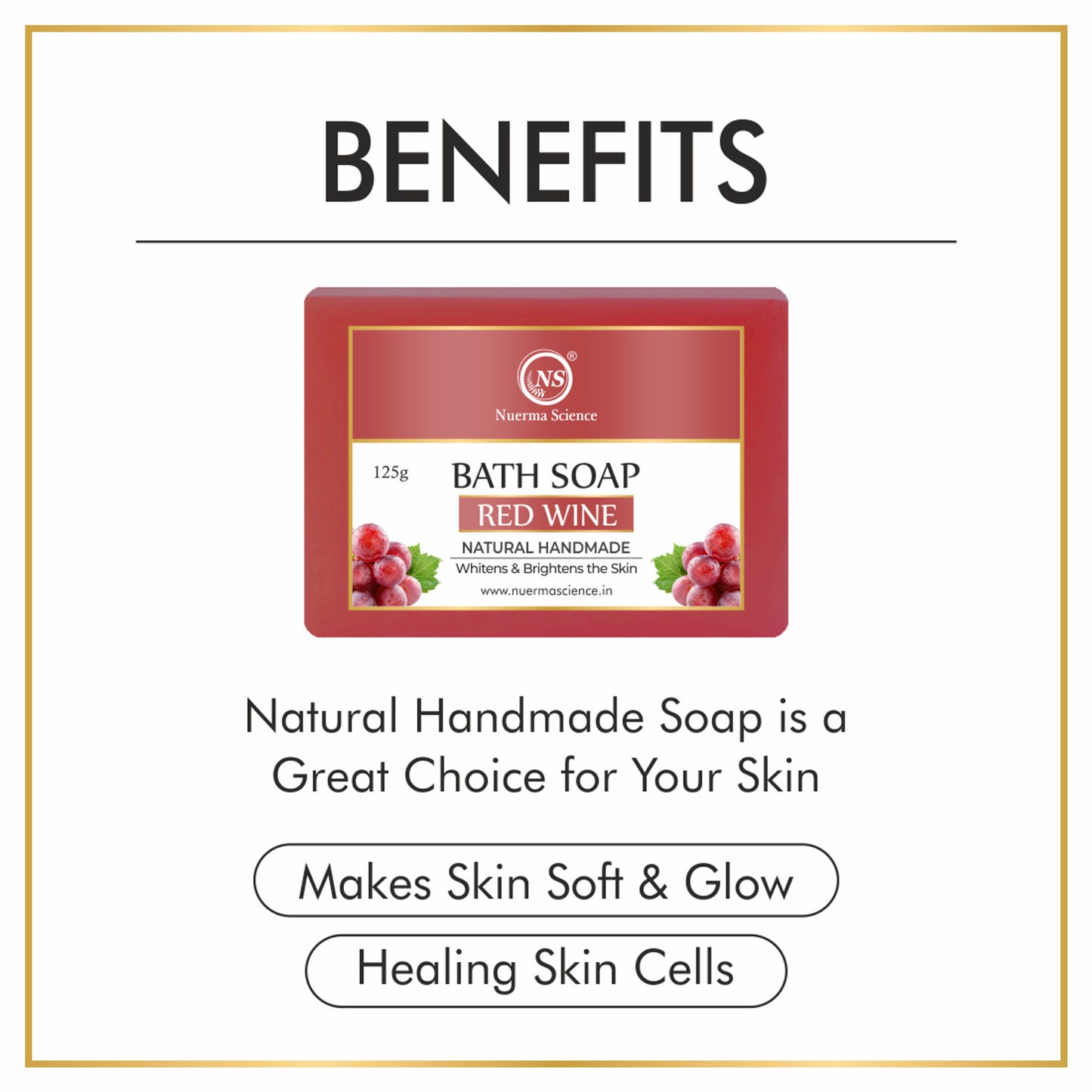 Nuerma Science Natural Red Wine Handmade Soap for Anti Ageing