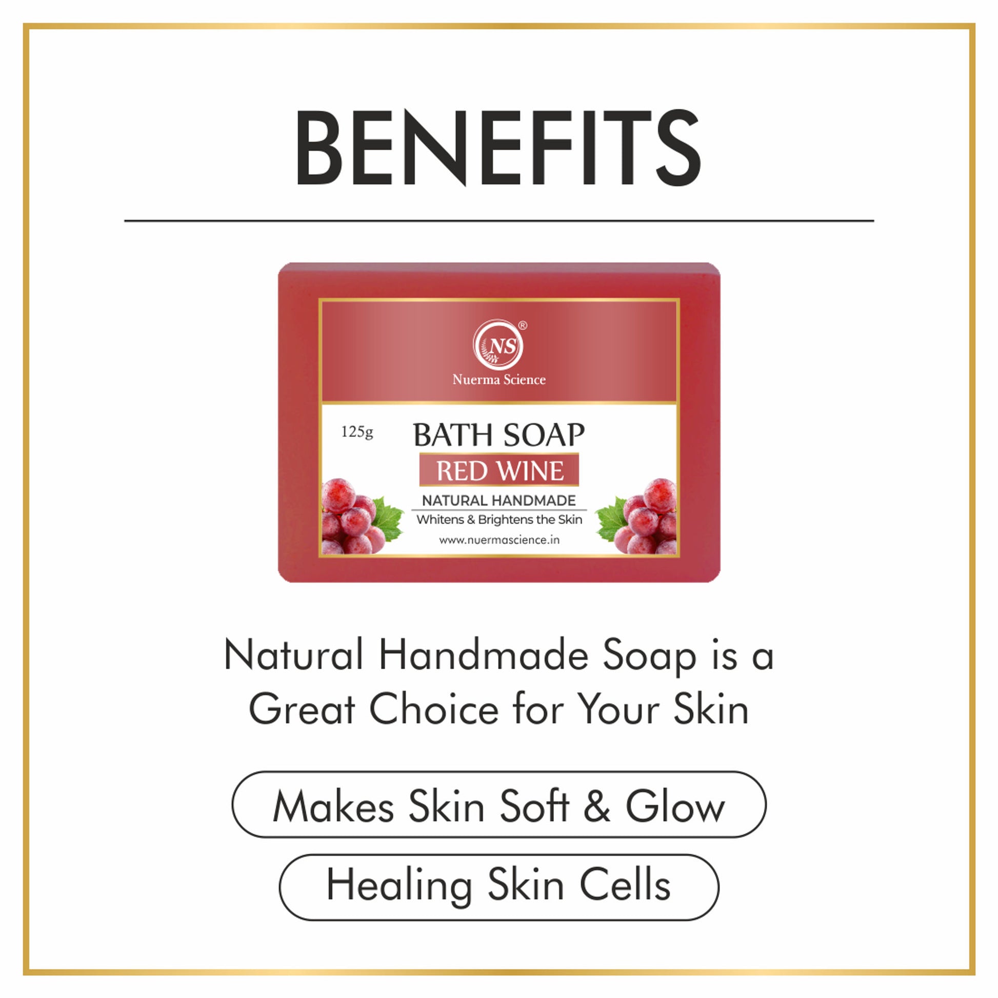 Nuerma Science Natural Red Wine Handmade Soap for Anti Ageing
