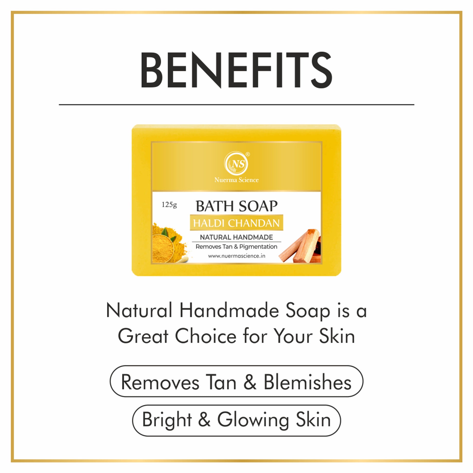 Nuerma Science Natural Chandan Haldi Handmade Soap