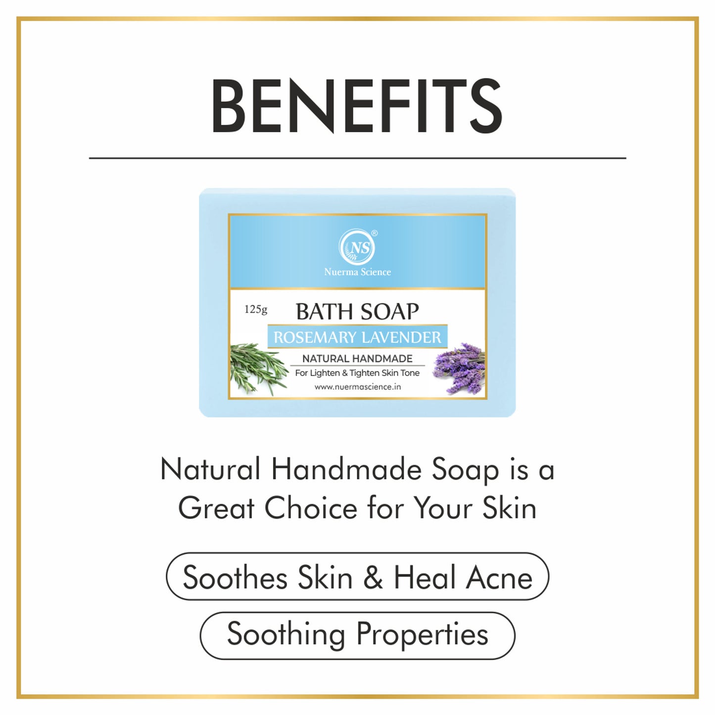 Nuerma Science Natural Rosemary Lavender Handmade Soap
