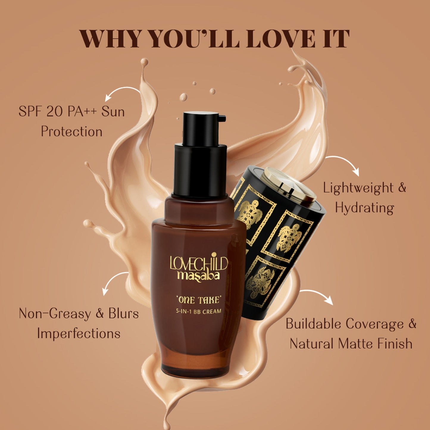 LoveChild Masaba One Take 5-In-1 BB Cream SPF 20 PA++ - Call Me Love