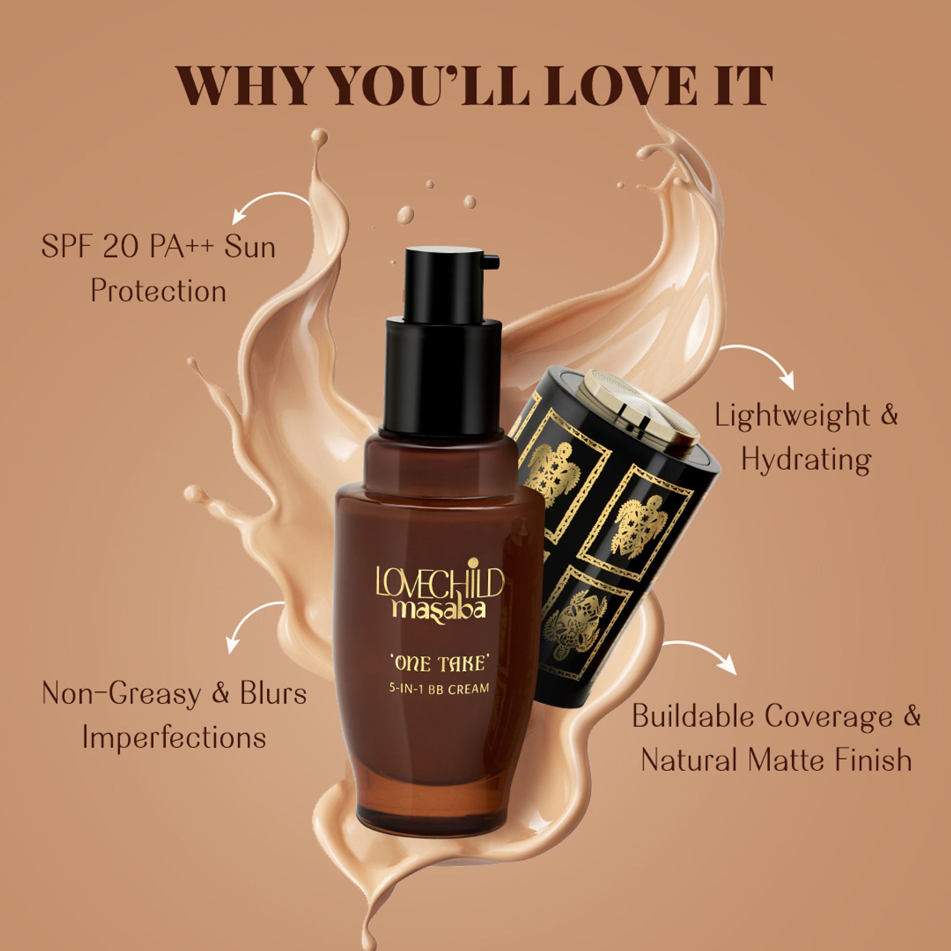 LoveChild Masaba One Take 5-In-1 BB Cream SPF 20 PA++ - Smoky Single