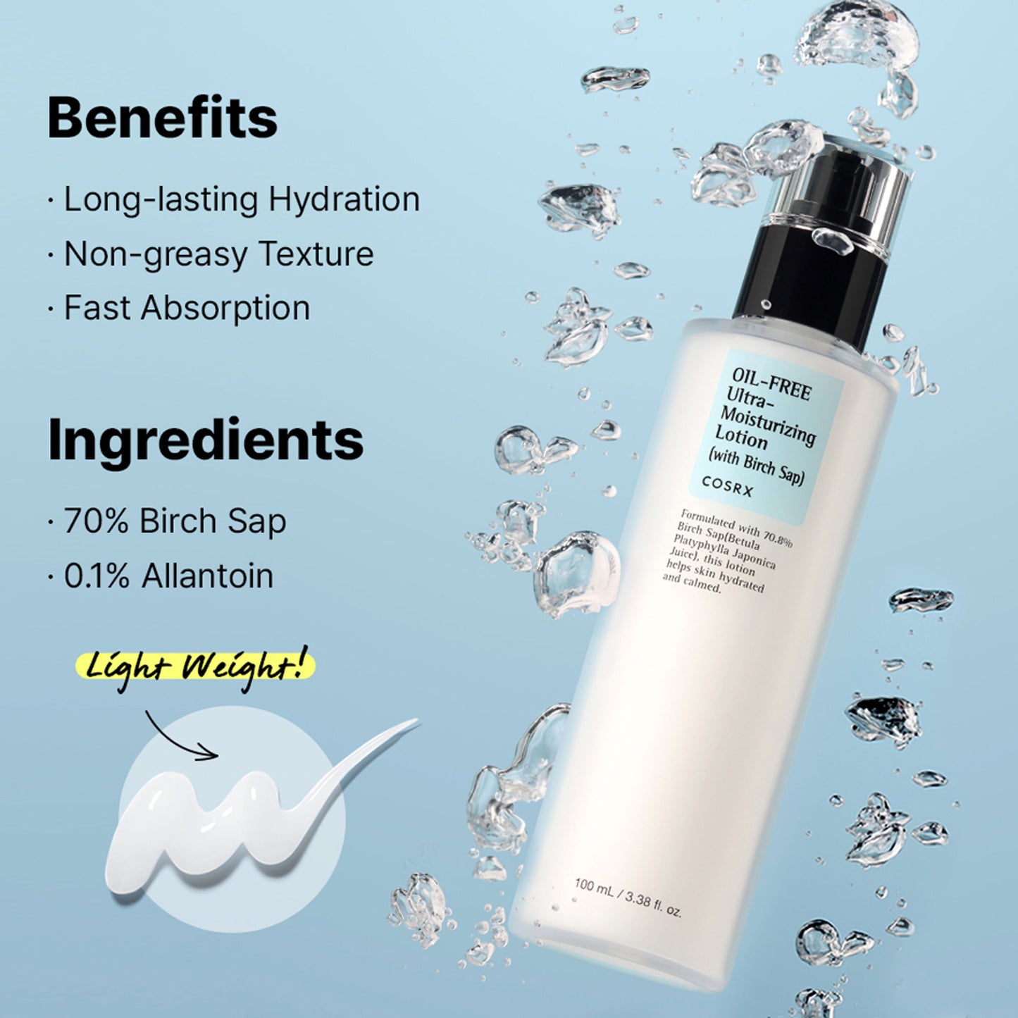Cosrx Oil Free Ultra Moisturizing Lotion With Birch Sap
