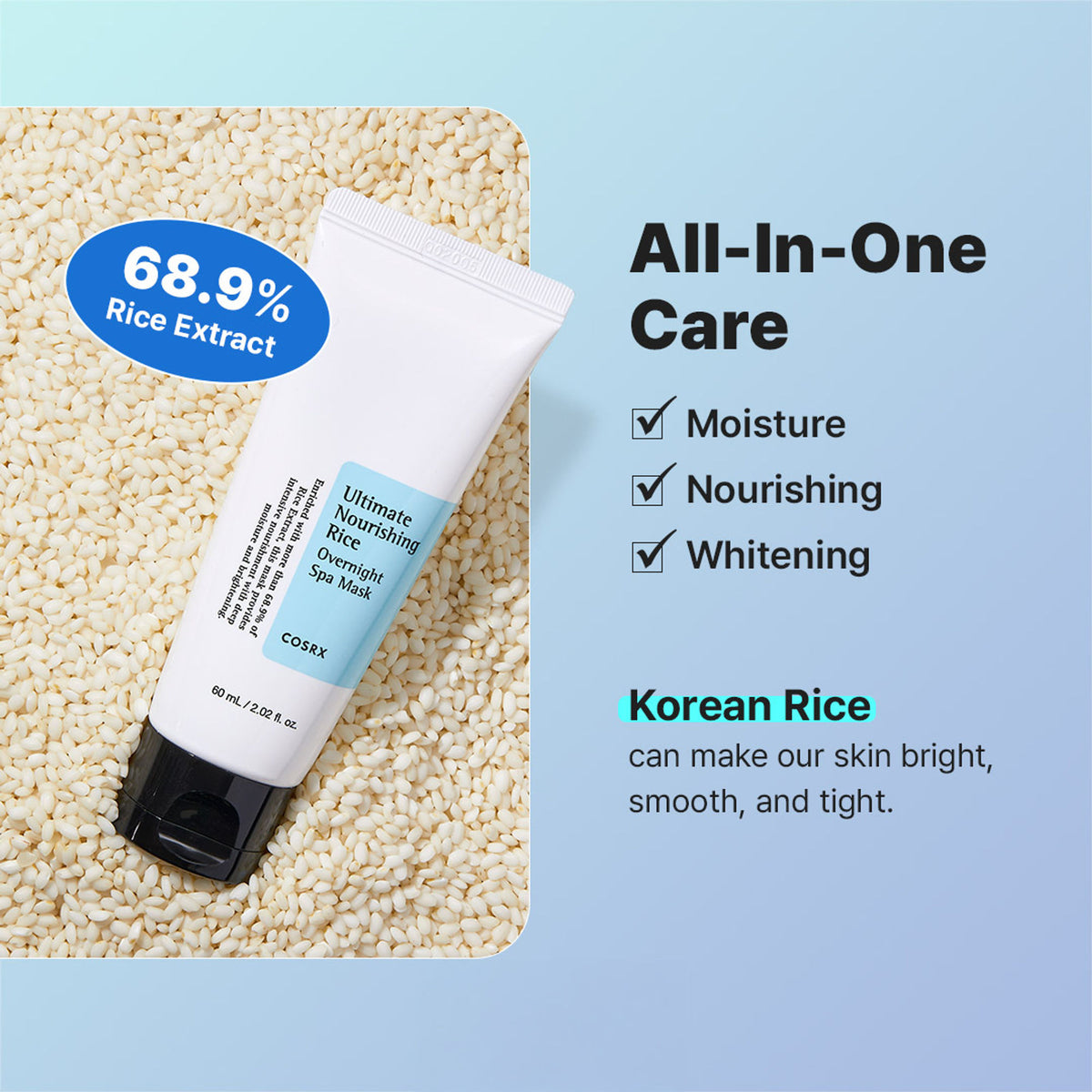 COSRX Ultimate Nourishing Rice Overnight Spa Mask