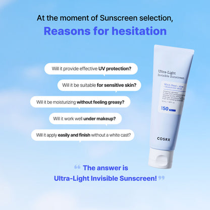 COSRX Ultra-Light Invisible Sunscreen SPF50 PA++++