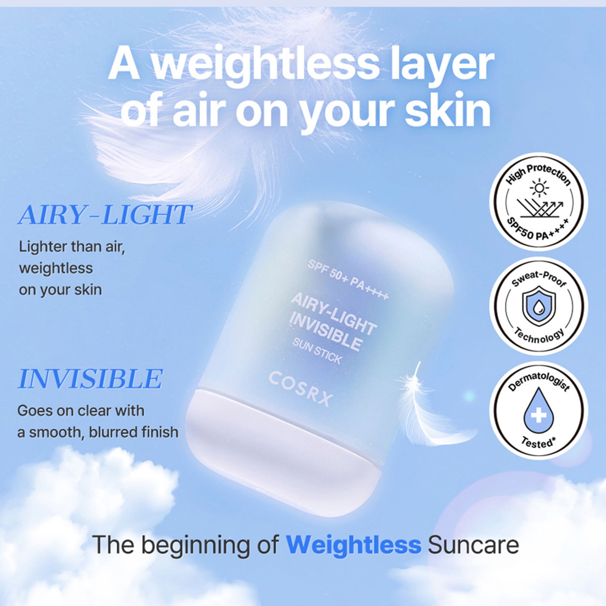 COSRX Airy-Light Invisible Sun Stick SPF 50+ PA++++