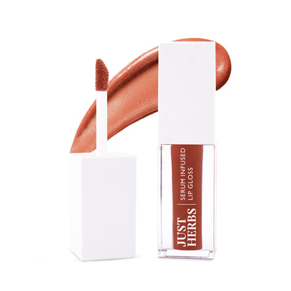 Just Herbs Serum Infused Lip Gloss, Cherry Blossom – Glossy Finish & Hydrating Feel - Peachy Glow