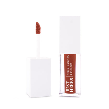 Just Herbs Serum Infused Lip Gloss, Cherry Blossom – Glossy Finish & Hydrating Feel - Peachy Glow
