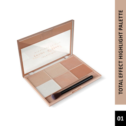 GLAM21 Total Effect 6 Shades Highlighter Palette - Shade 01