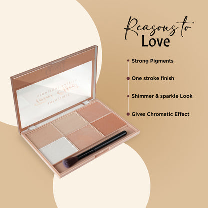 GLAM21 Total Effect 6 Shades Highlighter Palette - Shade 01