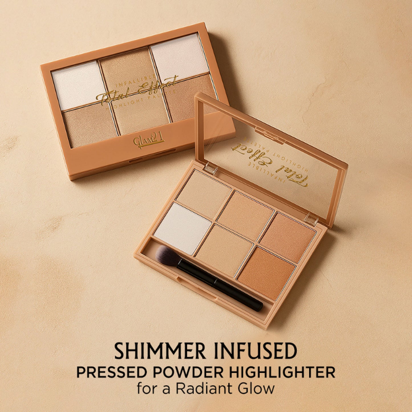 GLAM21 Total Effect 6 Shades Highlighter Palette - Shade 01