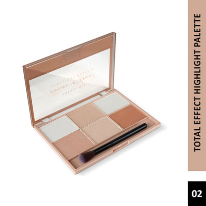 GLAM21 Total Effect 6 Shades Highlighter Palette - Shade 02