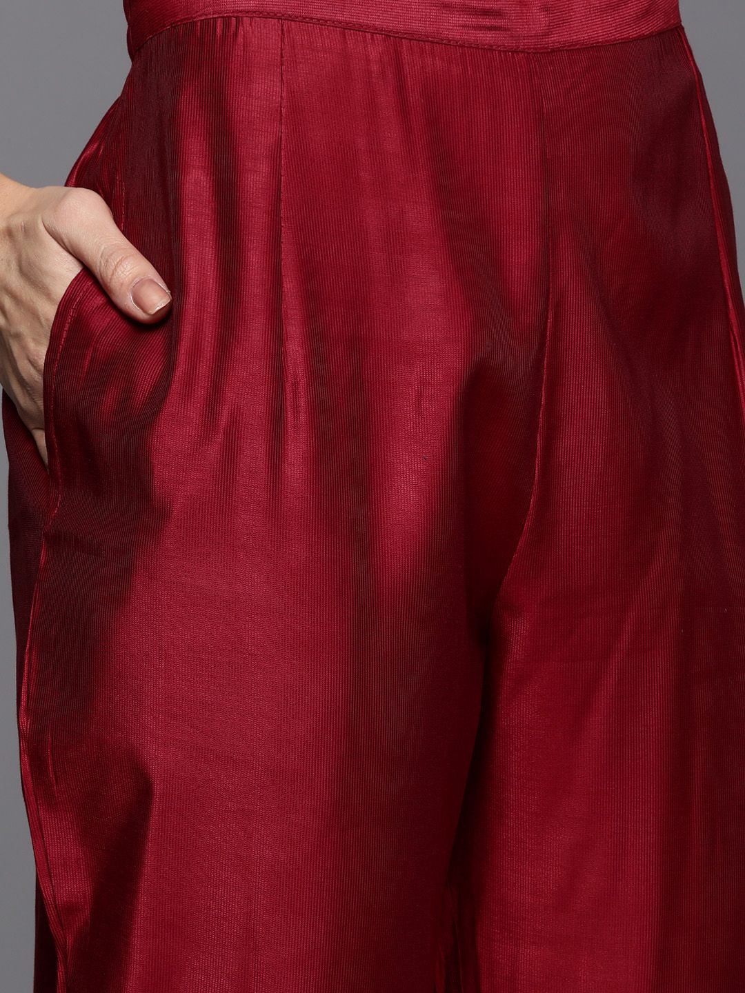 Indyancart IE Women Off White Ethnic Motifs Embroidered Sequinned Kurta with Palazzos & With Dupatta