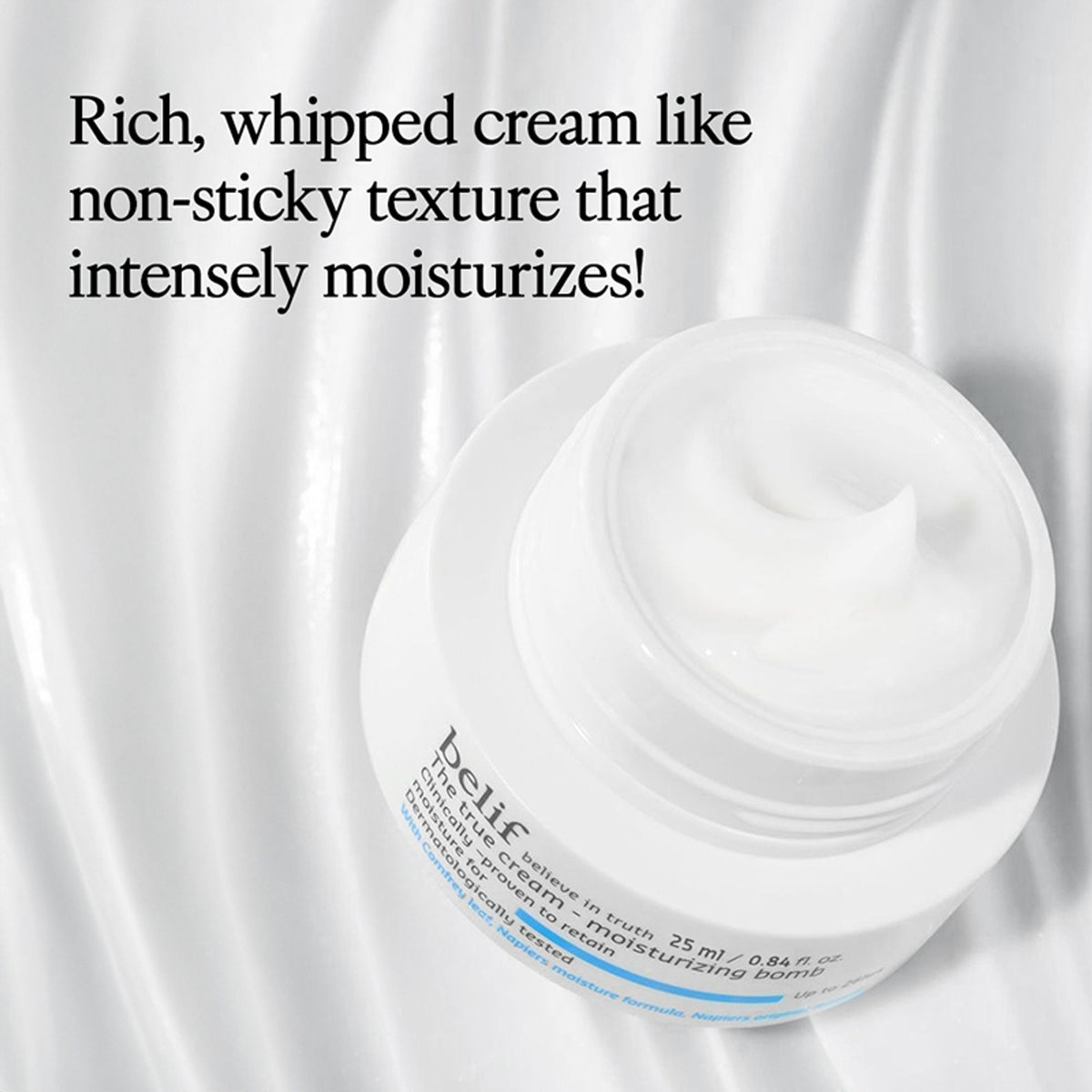 belif Moisturizing Bomb Cream, vegan Korean face cream with ceramides and peptides for barrier repair and deep hydration