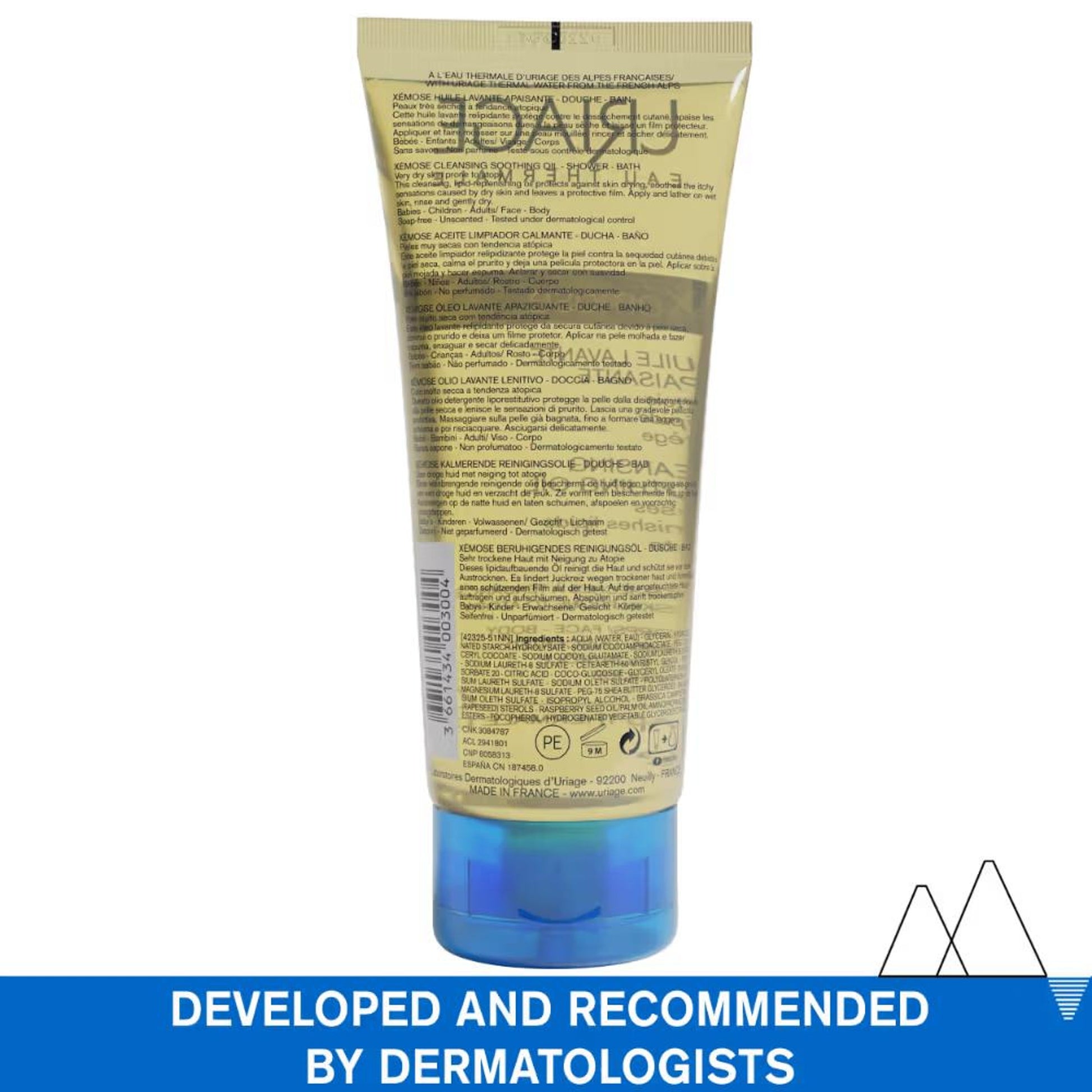 Uriage Xemose Cleansing Soothing Oil With Glycerine For All Sensitive, Dry Or Very Dry Skin