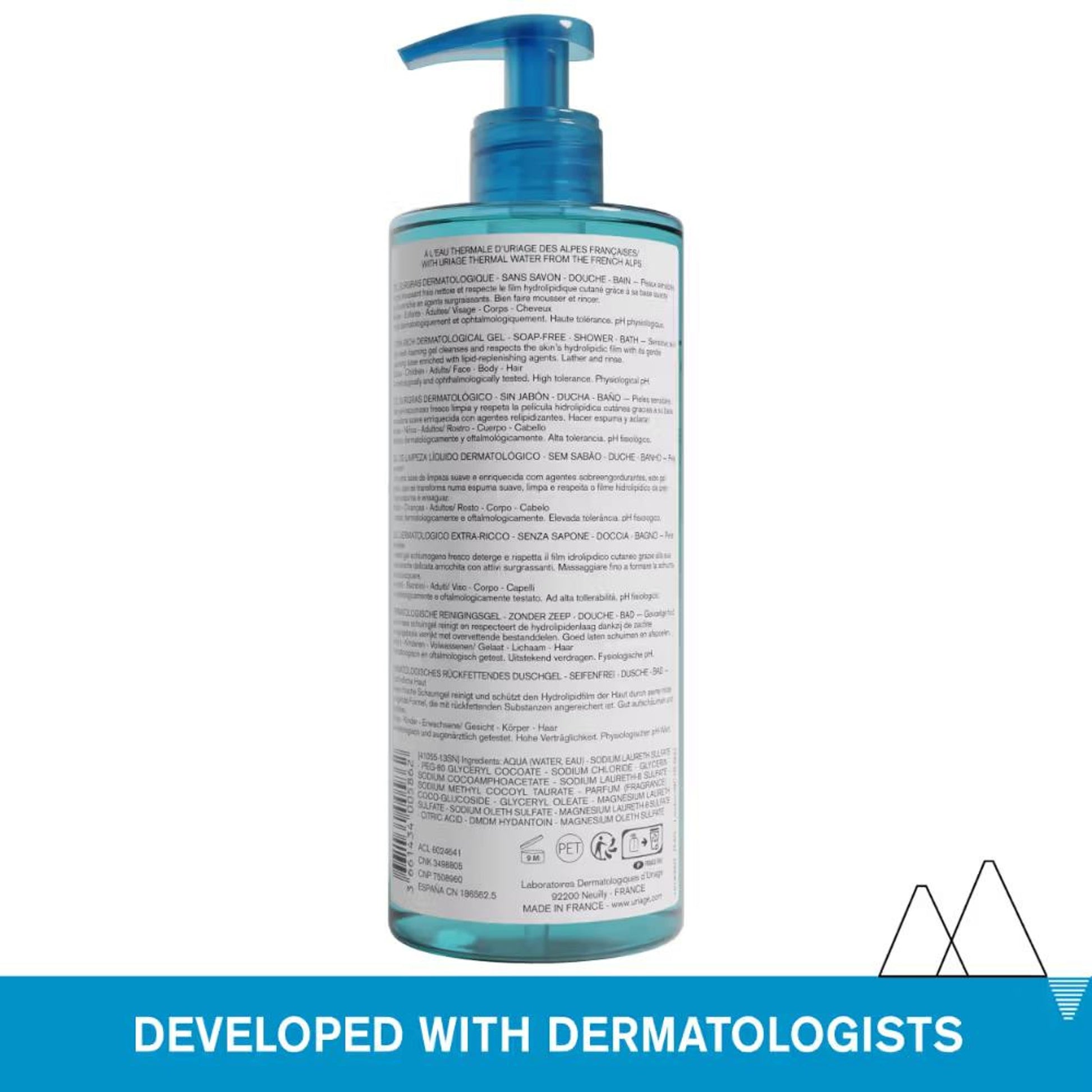 Uriage Extra-Rich Dermatological Face & Body Wash Shower gel for Sensitive Skin Healthy pH 5.5