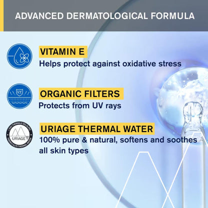 Uriage Bariesun Moisturizing Dry Touch Sunscreen Spray Mist SPF50+ with Vitamin E Dermat Recommended
