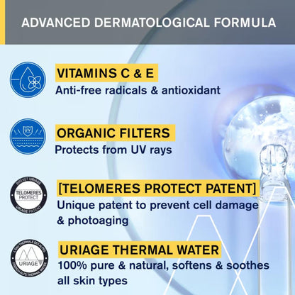 Uriage Bariesun Anti-Brown Spot Sunscreen SPF50+ Vitamin C&E Reduces Dark Spots Dermat Recommended