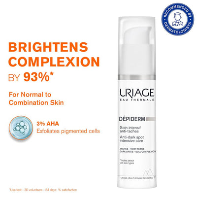 Uriage Depiderm Anti-Dark Spot Face Cream 3% AHA & Vitamin C for Melasma Prevents Dark Spots