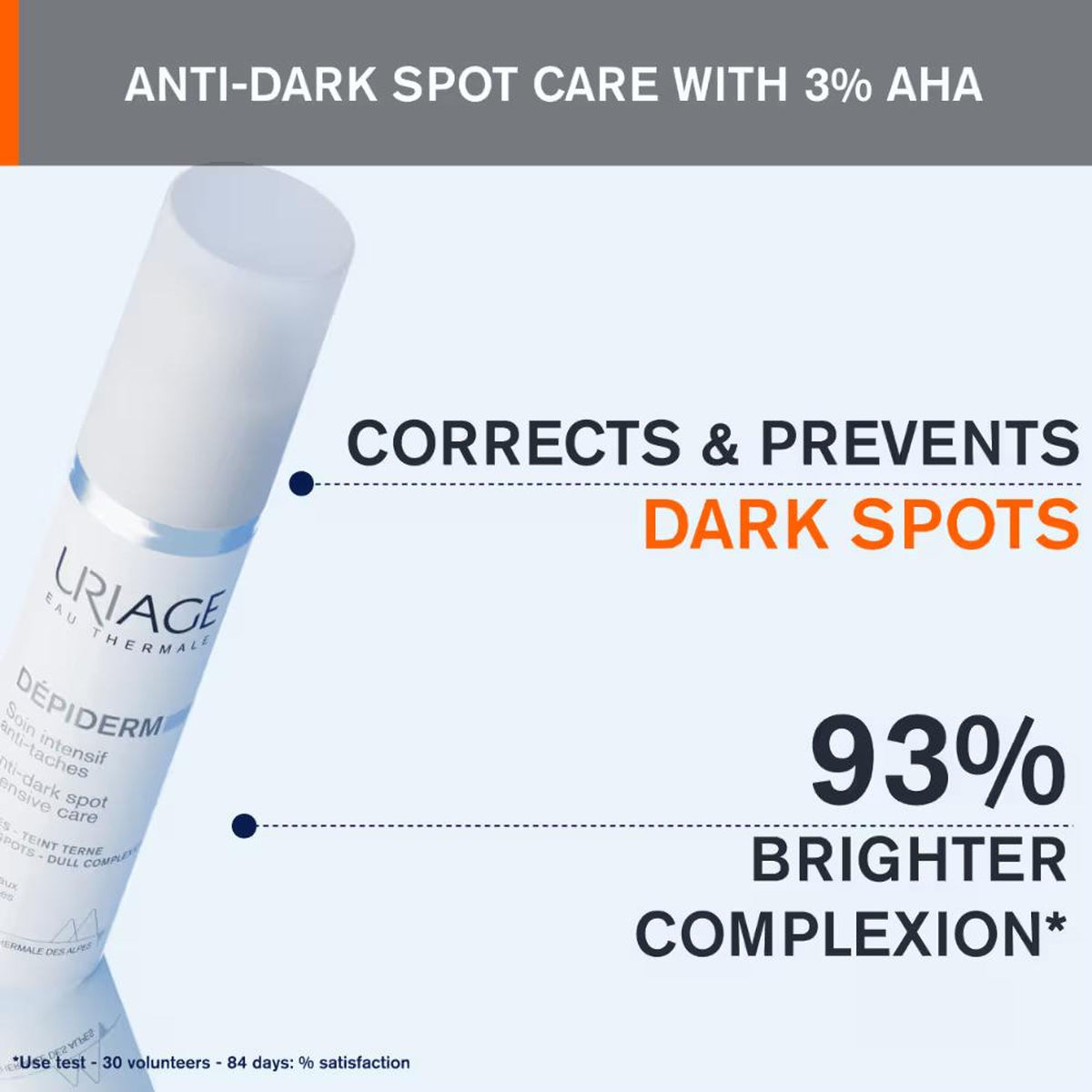Uriage Depiderm Anti-Dark Spot Face Cream 3% AHA & Vitamin C for Melasma Prevents Dark Spots