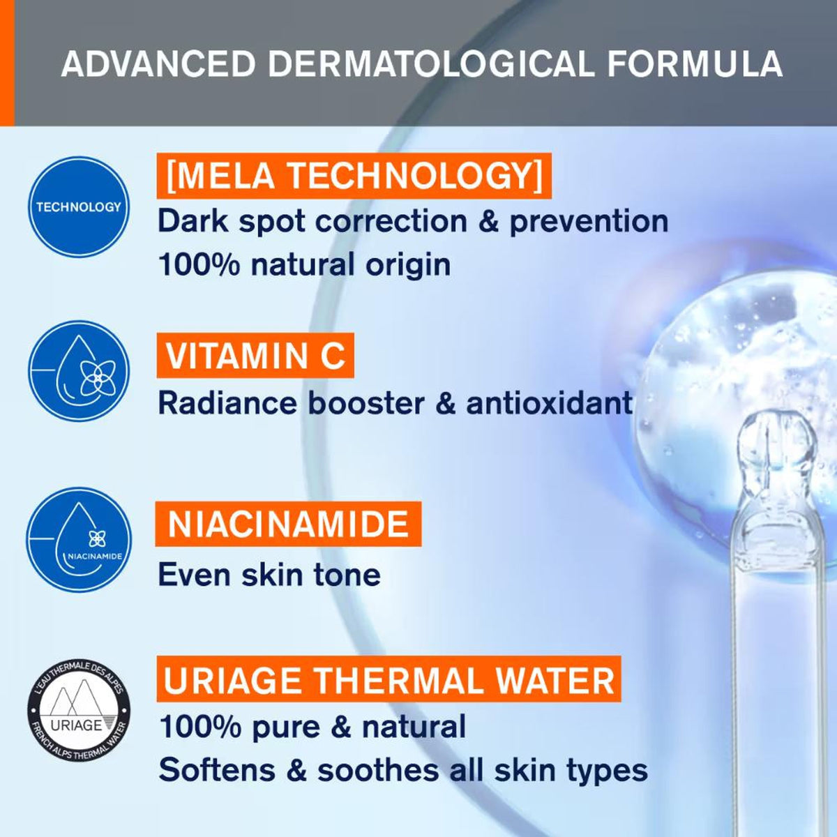 Uriage Depiderm Brightening Face Wash with Vitamin C Niacinamide Boosts Radiance Reduces Melasma