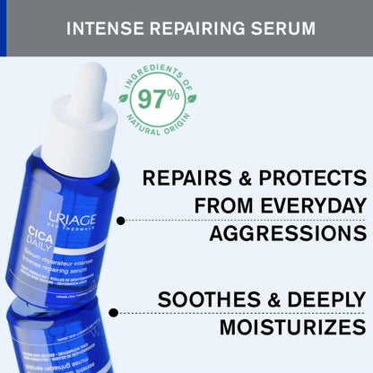 Uriage Cica-Daily Intense Repairing Anti-Pollution Serum 10.5% Thermal Biotic Complex Repairs Skin