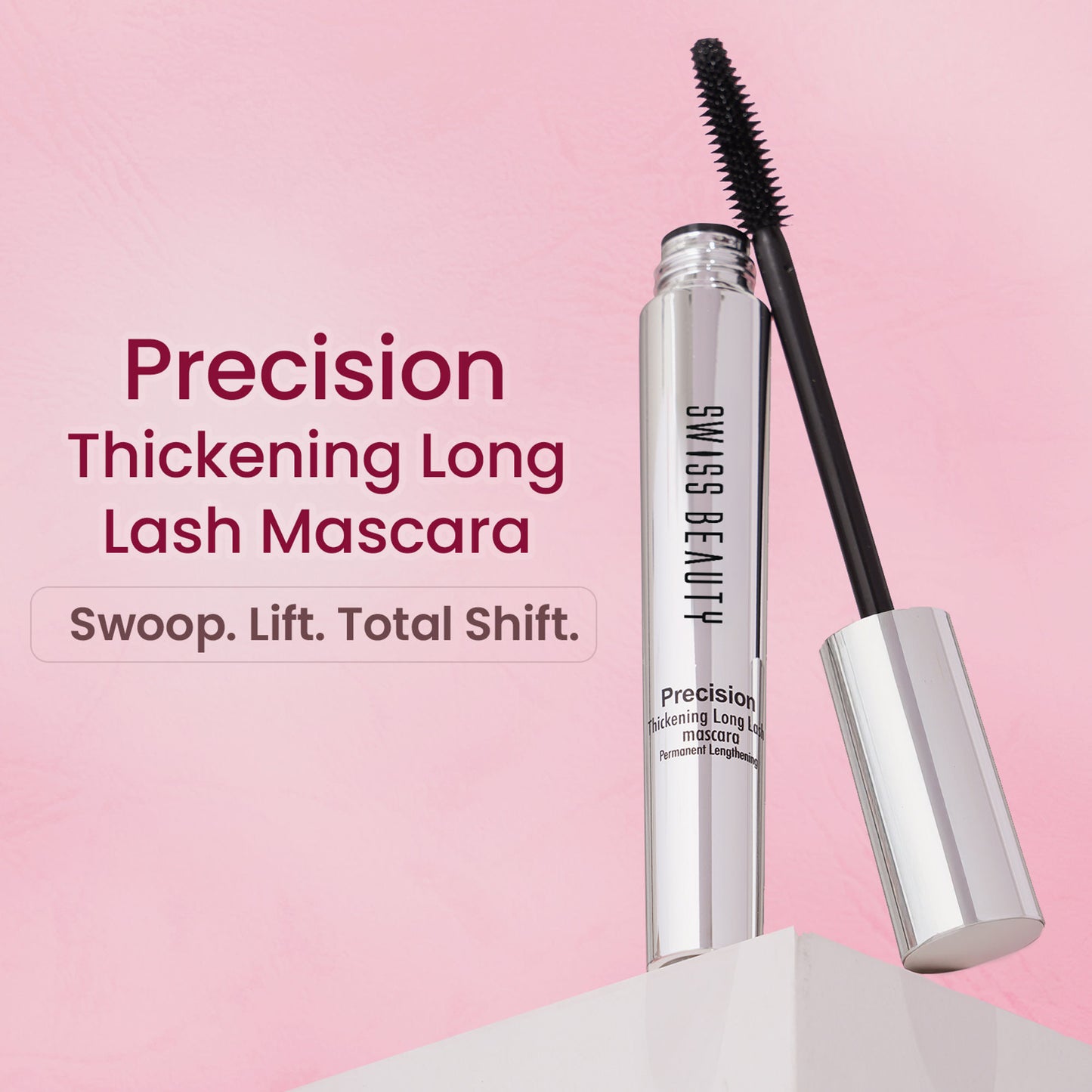 Swiss Beauty Precision Thickening Long Lash Mascara ,Waterproof , Smudge-Proof - Black