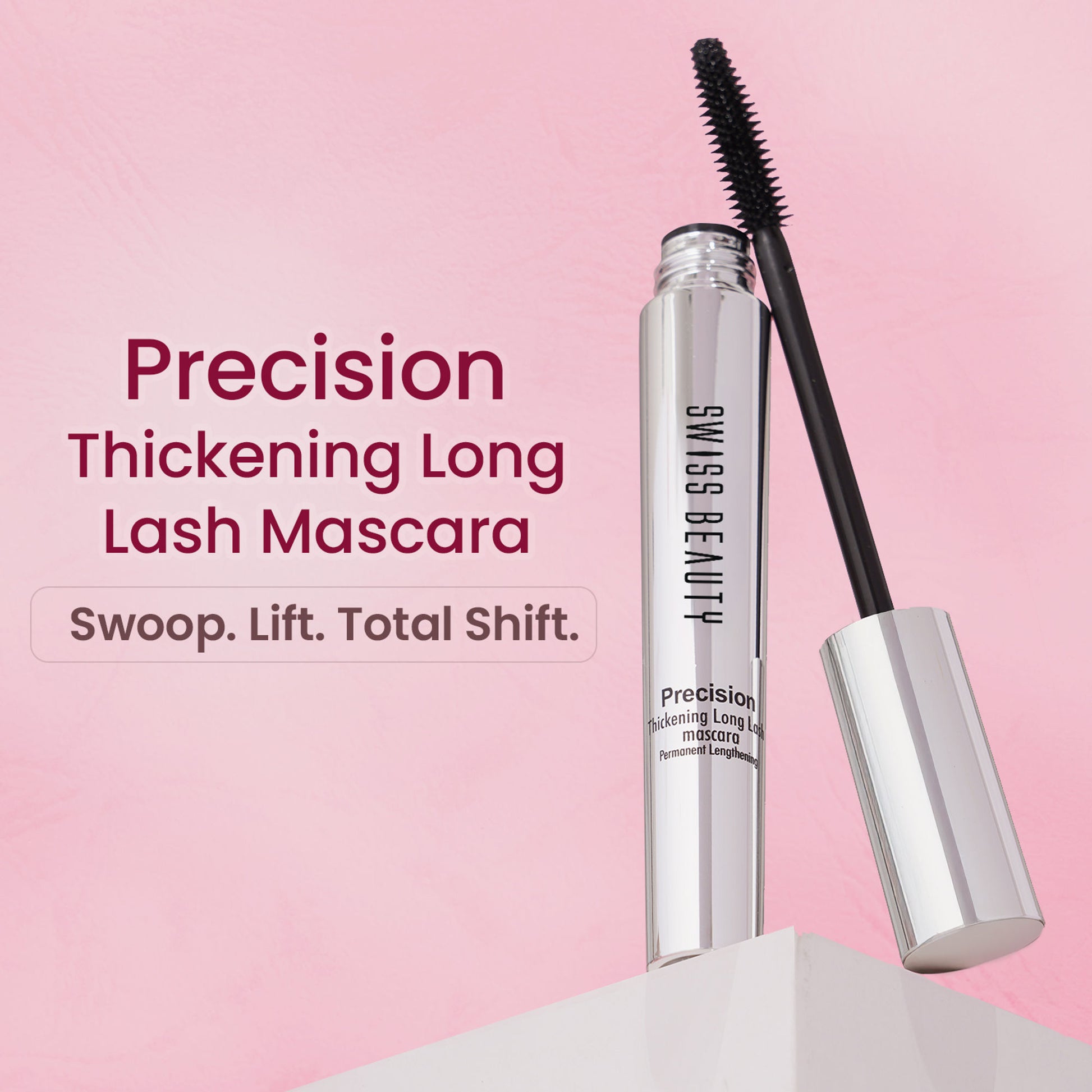 Swiss Beauty Precision Thickening Long Lash Mascara ,Waterproof , Smudge-Proof - Black