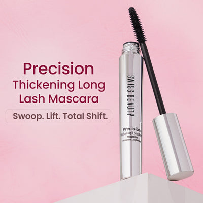 Swiss Beauty Precision Thickening Long Lash Mascara ,Waterproof , Smudge-Proof - Black
