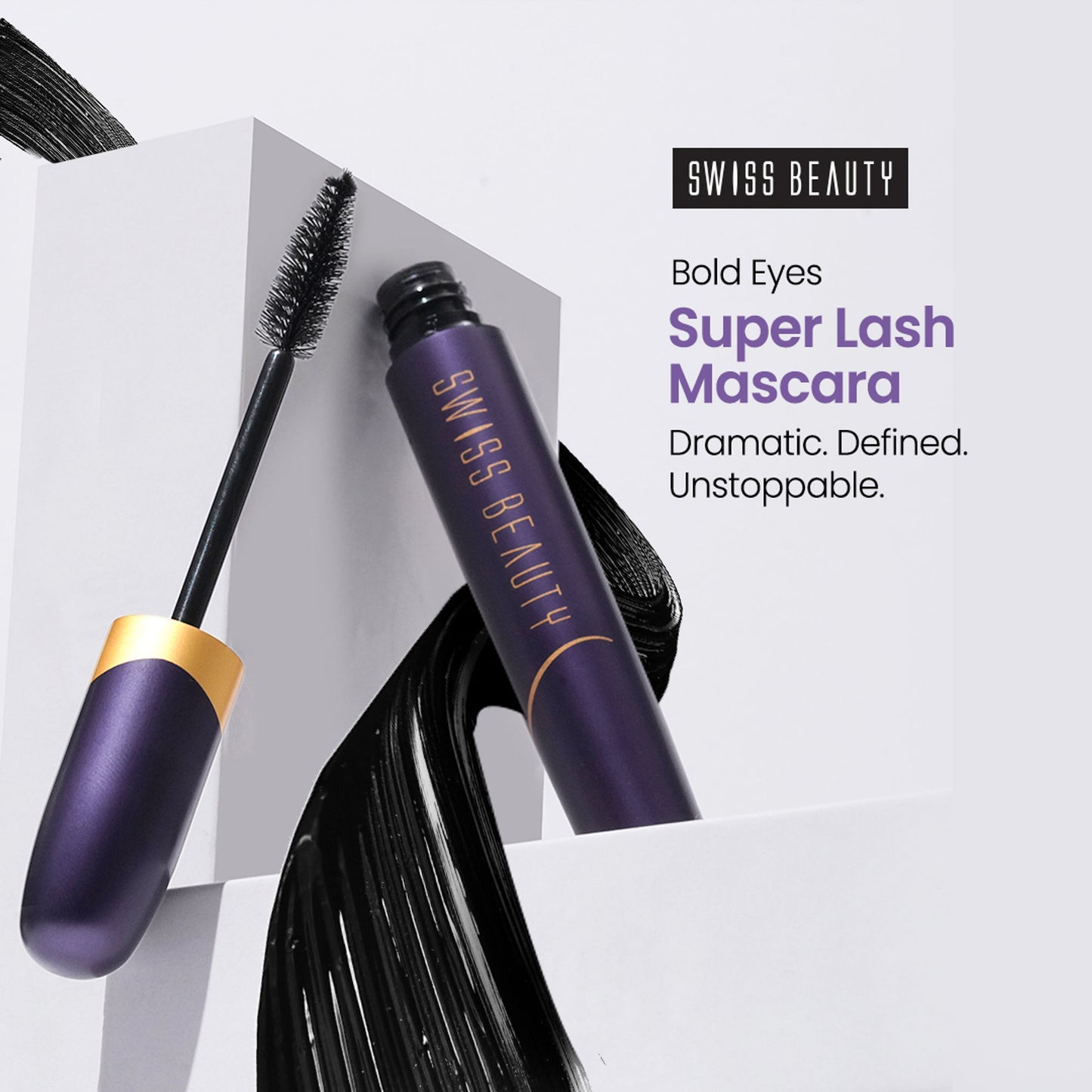 Swiss Beauty Bold Eyes Super Lash Mascara Waterproof - Black