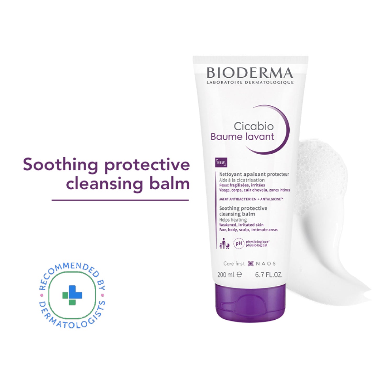 Bioderma Cicabio Baume Lavant Face Wash For Weakened And Irritated Skin