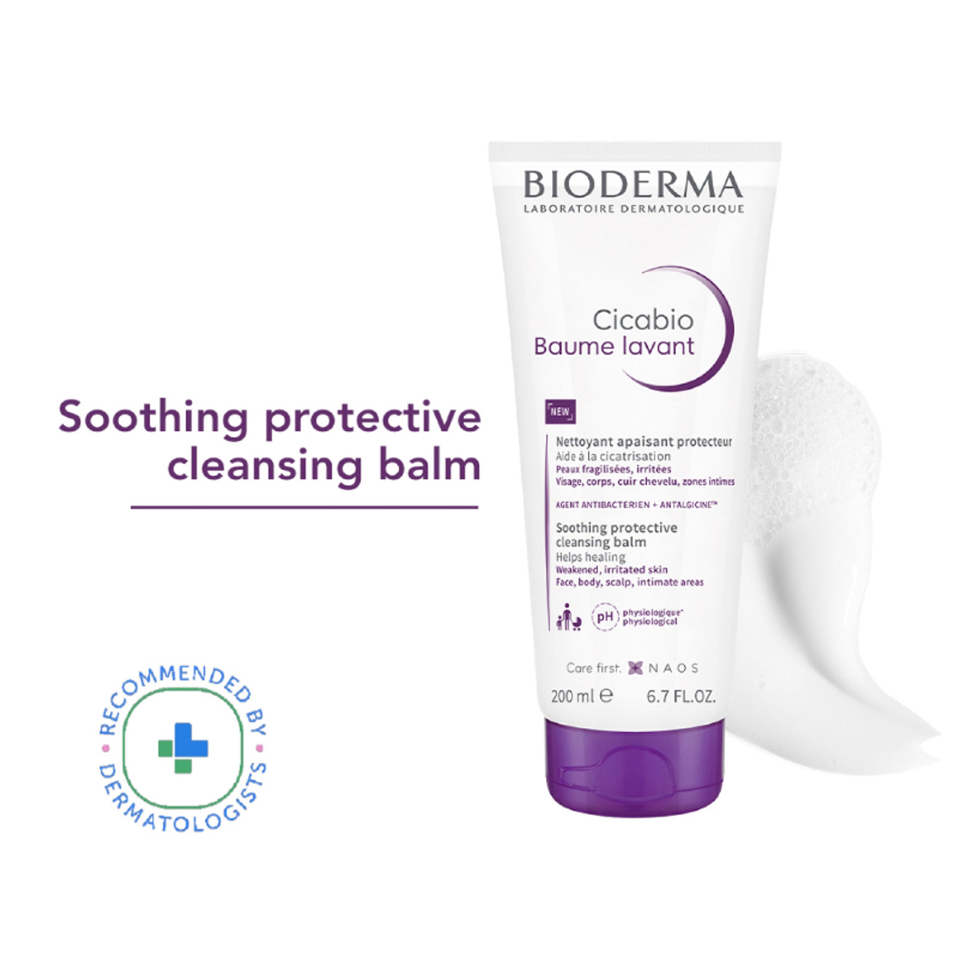 Bioderma Cicabio Baume Lavant Face Wash For Weakened And Irritated Skin