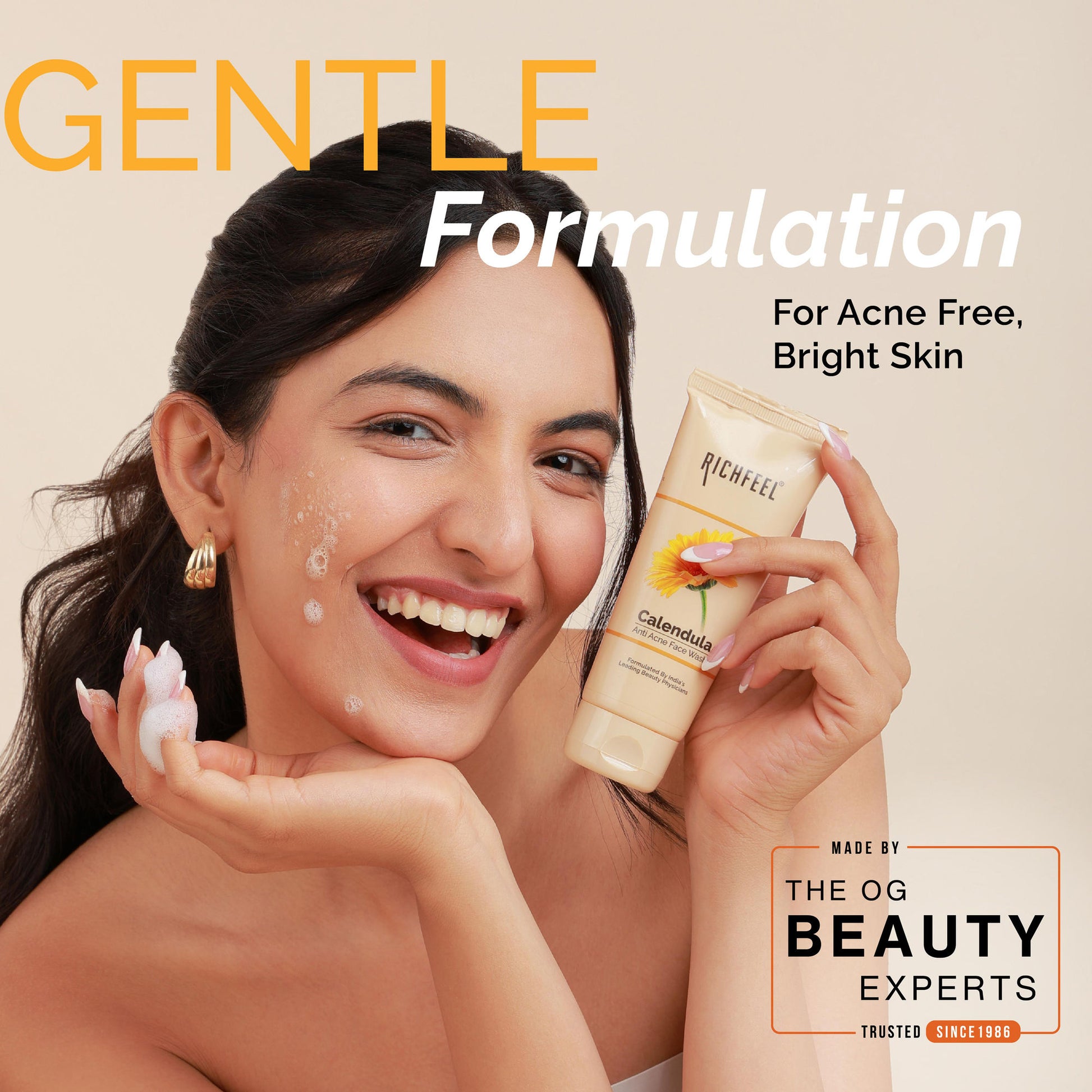 Richfeel Anti Acne Face Wash - Prevents Breakouts, Soothes & Replenishes Acne-Prone Skin