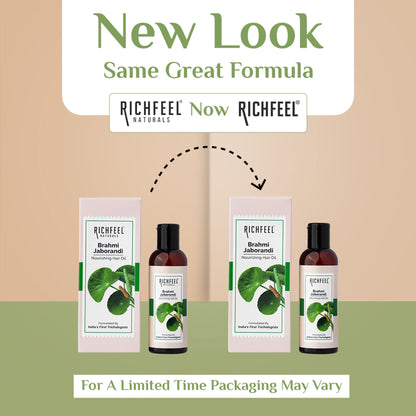 Richfeel Brahmi Jaborandi Hair Oil - Strengthens, Nourishes, Promotes Growth & Soothes Scalp