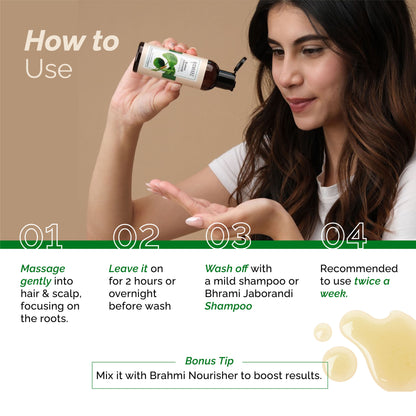 Richfeel Brahmi Jaborandi Hair Oil - Strengthens, Nourishes, Promotes Growth & Soothes Scalp