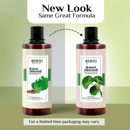 Richfeel Brahmi Jaborandi Hair Oil - Strengthens, Nourishes, Promotes Growth & Soothes Scalp