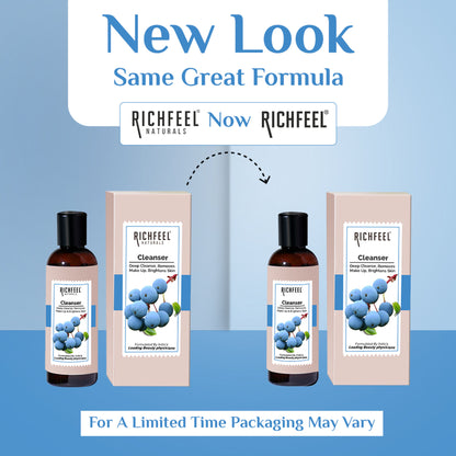 Richfeel Gentle Face Cleanser for Dry to Normal, Sensitive Skin - Hydrating, Removes Dirt & Makeup