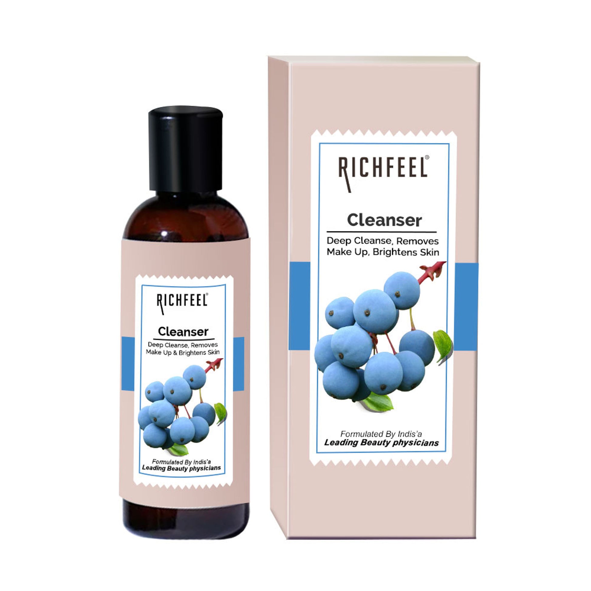Richfeel Gentle Face Cleanser for Dry to Normal, Sensitive Skin - Hydrating, Removes Dirt & Makeup