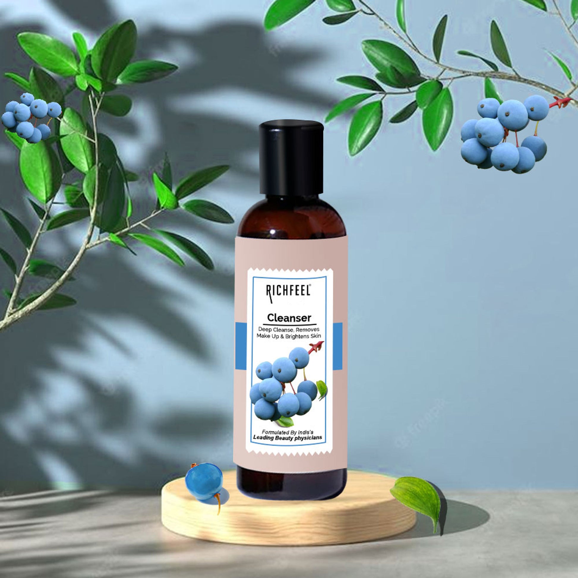 Richfeel Gentle Face Cleanser for Dry to Normal, Sensitive Skin - Hydrating, Removes Dirt & Makeup