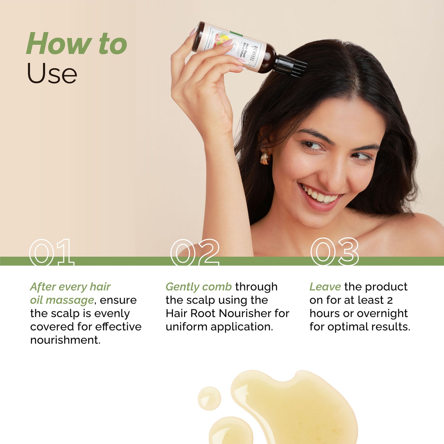 Richfeel Hair Nourisher Oil - Hair Fall Control & Growth Treatment, Trichologist-Developed Formula